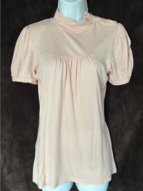 Anthropologie Pink Cocktail Blouse By Deletta